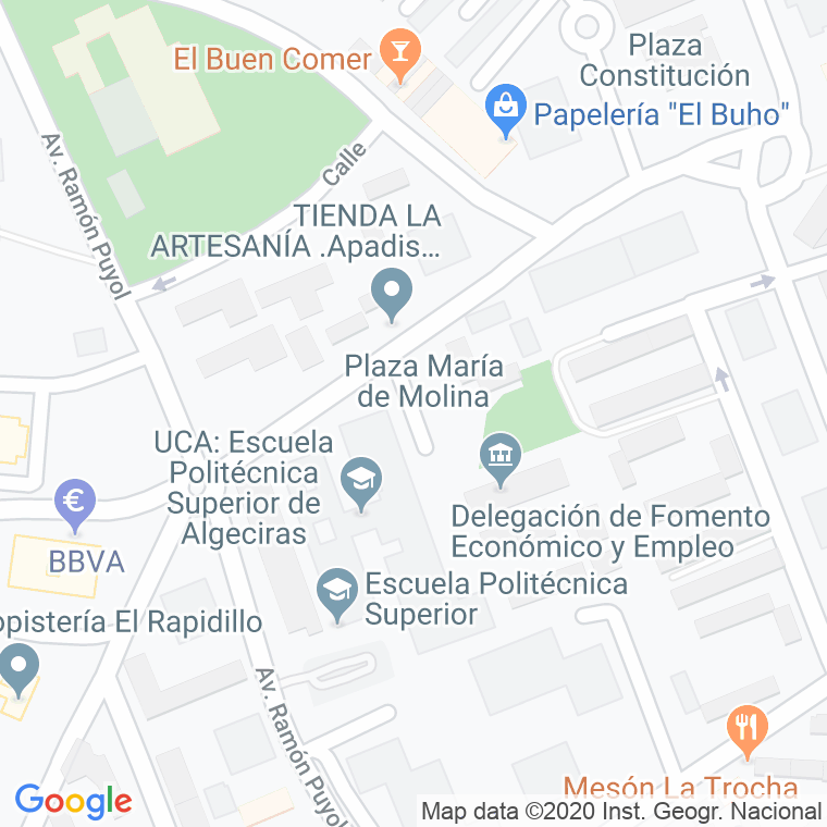 Código Postal calle Maria De Molina, plaza en Algeciras