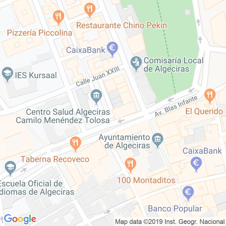Código Postal calle Menendez Tolosa, plaza en Algeciras