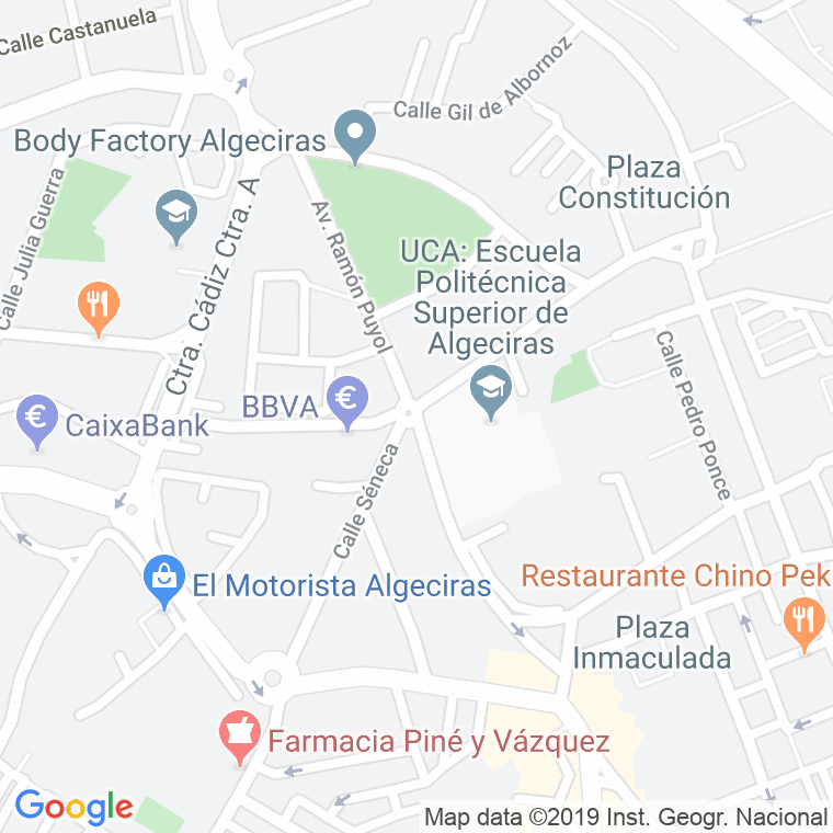 Código Postal calle Ramon Puyol, avenida en Algeciras