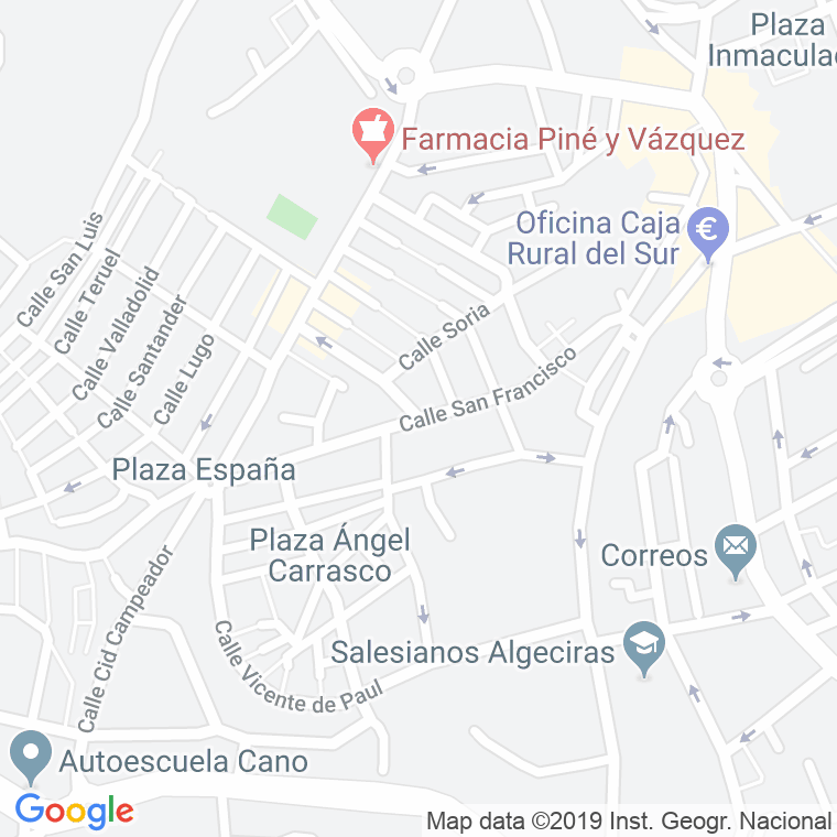 Código Postal calle San Francisco, urbanizacion en Algeciras