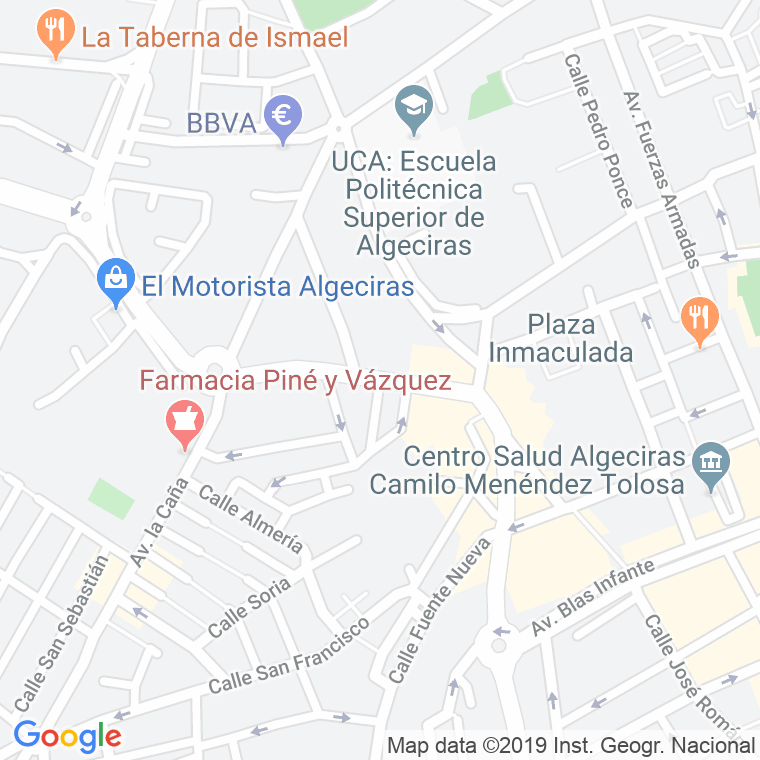 Código Postal calle Sindicalista Luis Cobo en Algeciras