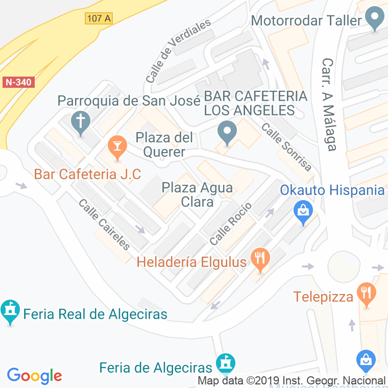 Código Postal calle Agua Clara, plaza en Algeciras