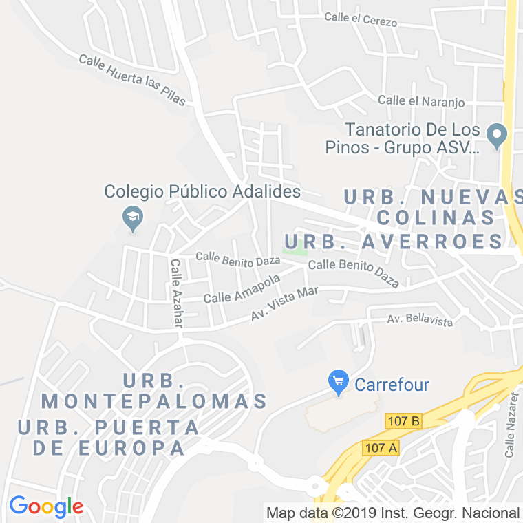Código Postal calle Benito Daza en Algeciras