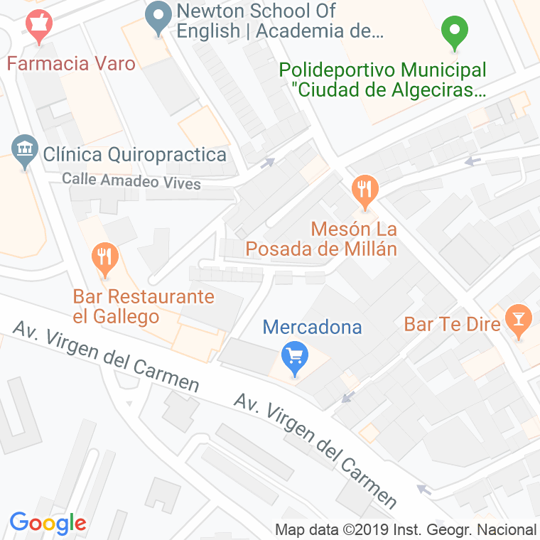 Código Postal calle Calderon De La Barca en Algeciras
