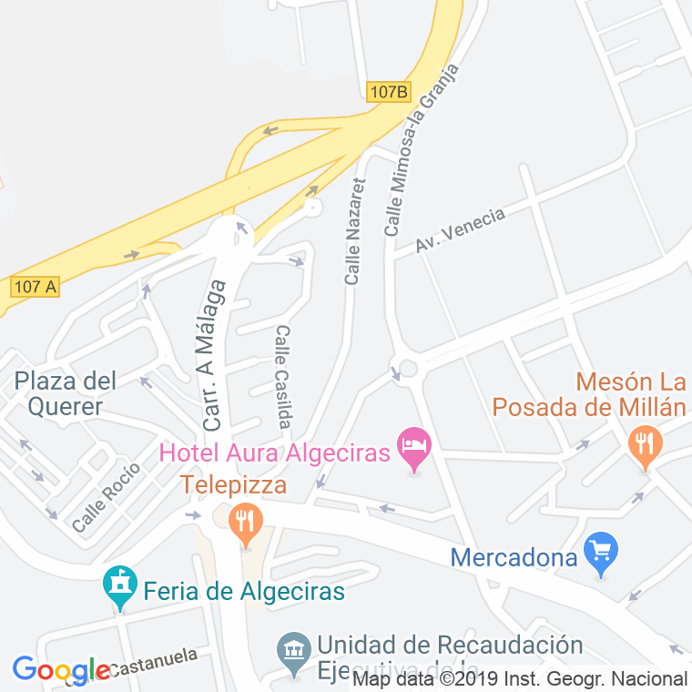 Código Postal calle Nazaret en Algeciras