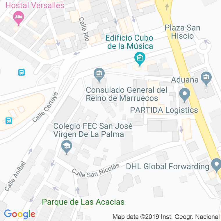 Código Postal calle Cora, Del, patio en Algeciras