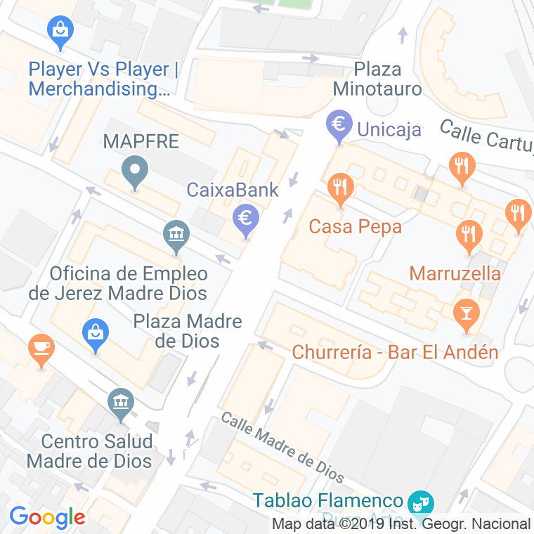 Código Postal calle Madre De Dios, De, plaza en Jerez de la Frontera