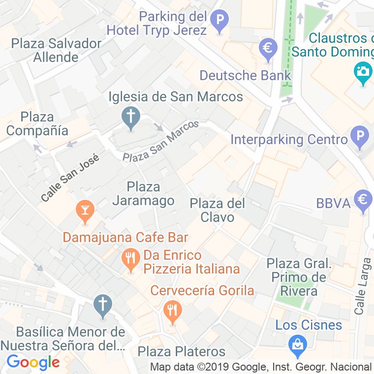 Código Postal calle Clavo, plaza en Jerez de la Frontera