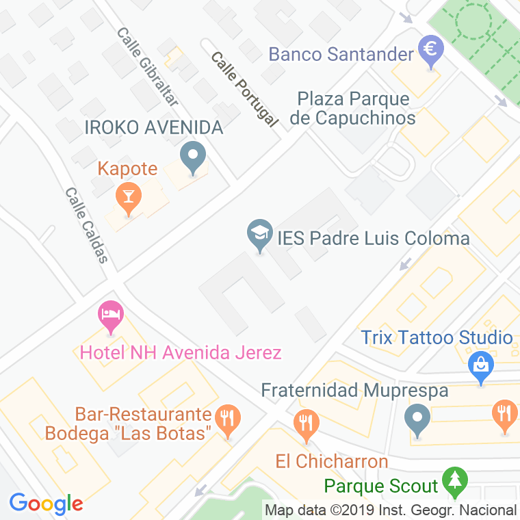 Código Postal calle Coloma, plaza en Jerez de la Frontera