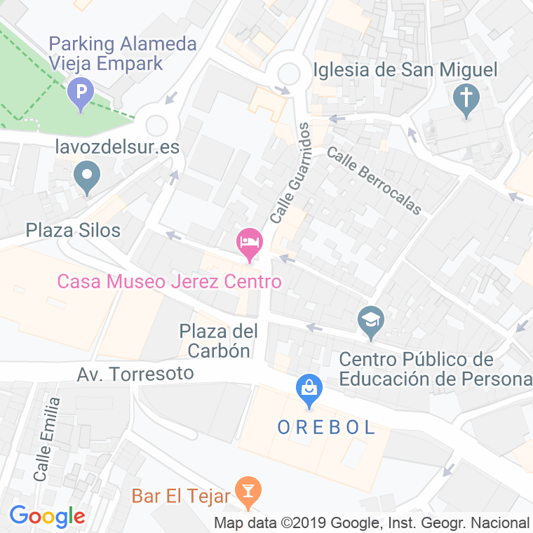Código Postal calle Cruz De La Palma en Jerez de la Frontera