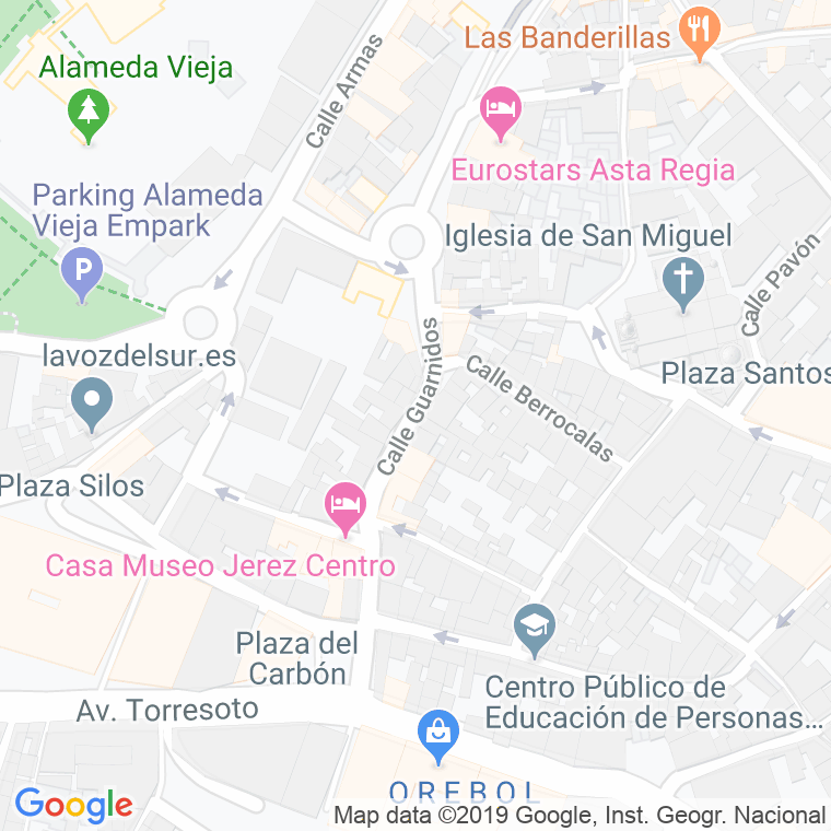 Código Postal calle Guarnidos en Jerez de la Frontera