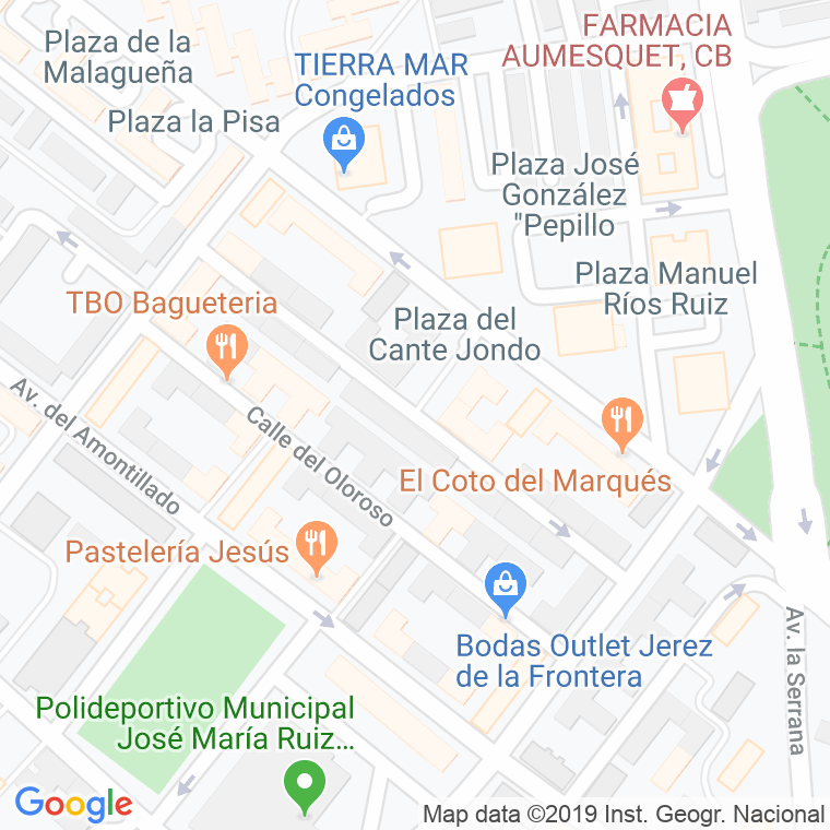 Código Postal calle Buleria en Jerez de la Frontera