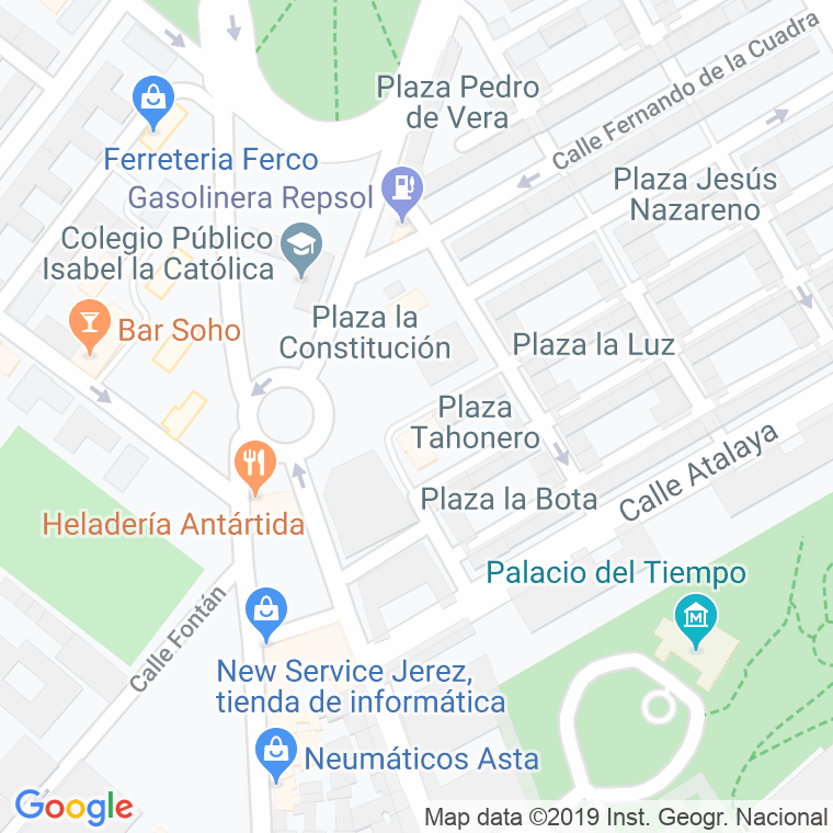 Código Postal calle Constitucion, De La, plaza en Jerez de la Frontera