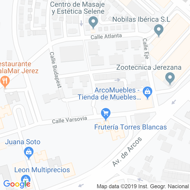 Código Postal calle Barriada De Santo Angel De La Guarda en Jerez de la Frontera