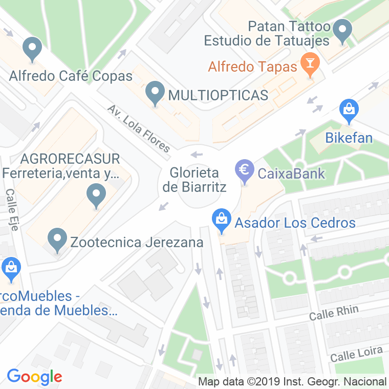 Código Postal calle Biarritz, glorieta en Jerez de la Frontera
