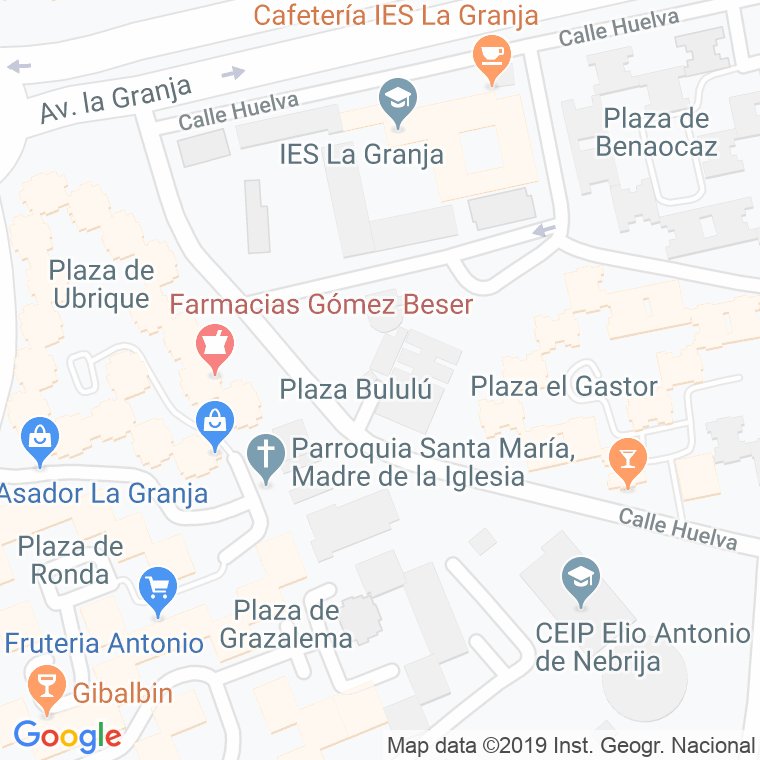 Código Postal calle Bululu, plaza en Jerez de la Frontera