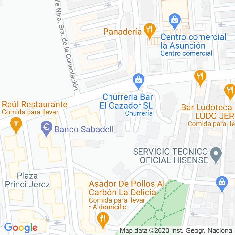 Código Postal calle Bahia, urbanizacion en Jerez de la Frontera