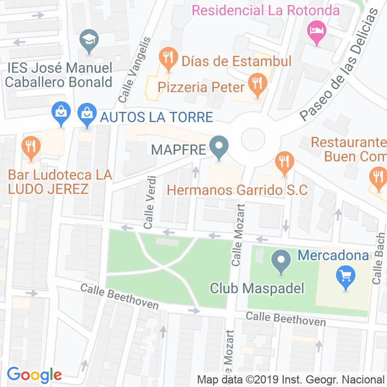Código Postal calle Chopin en Jerez de la Frontera