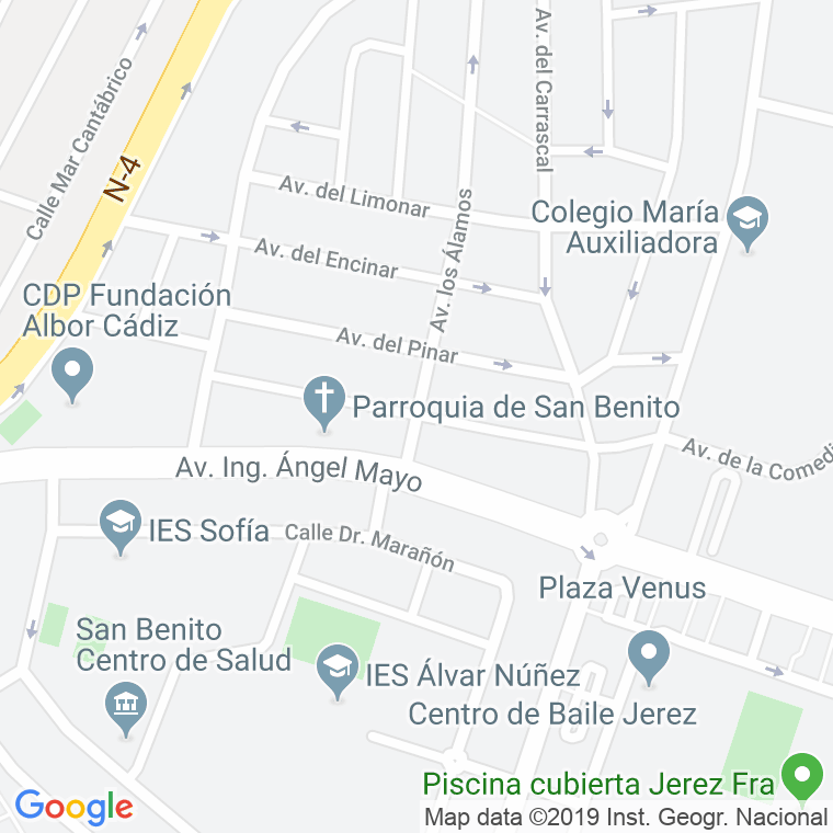 Código Postal calle Acacias, De Las, avenida en Jerez de la Frontera