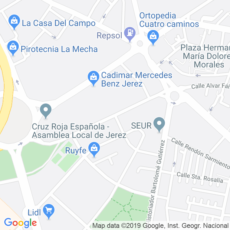 Código Postal calle Arquitecto Jose Vargas en Jerez de la Frontera