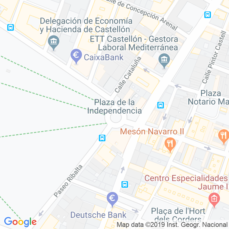 Código Postal calle Independencia, plaza en Castelló de la Plana/Castellón de la Plana