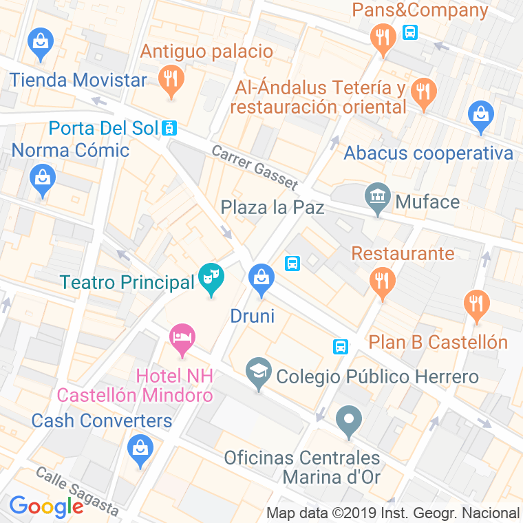 Código Postal calle Paz, plaza en Castelló de la Plana/Castellón de la Plana