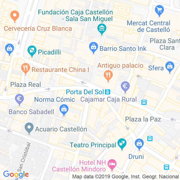 Código Postal calle Puerta Del Sol, plaza en Castelló de la Plana/Castellón de la Plana