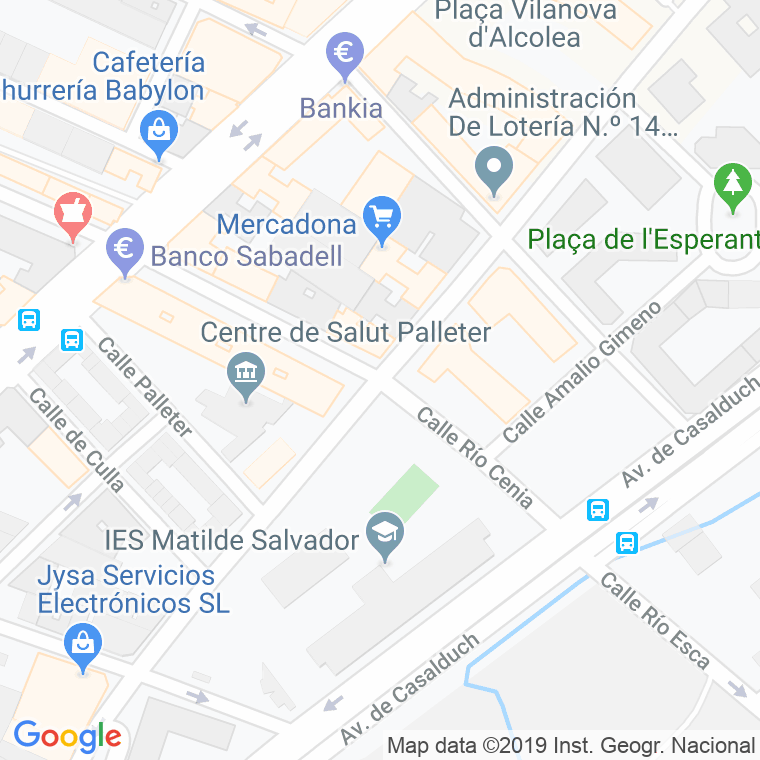 Código Postal calle Rio Cenia en Castelló de la Plana/Castellón de la Plana