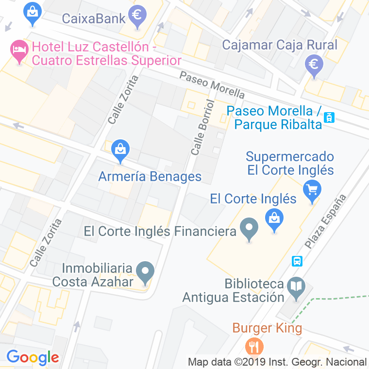 Código Postal calle Borriol en Castelló de la Plana/Castellón de la Plana