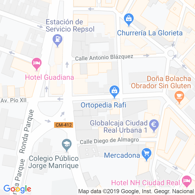 Código Postal calle Bernardo Balbuena en Ciudad Real
