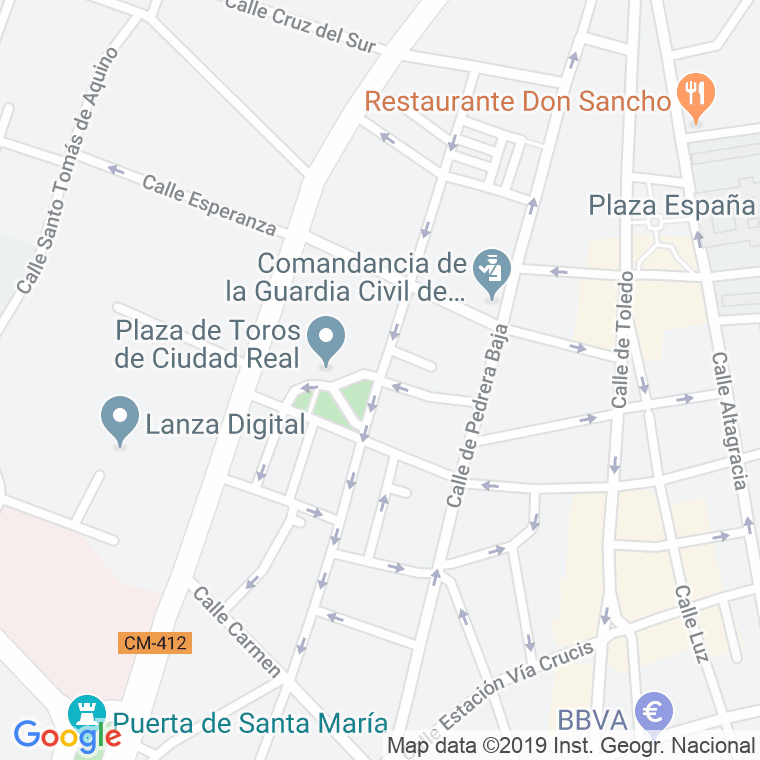 Código Postal calle Pedrera Alta en Ciudad Real