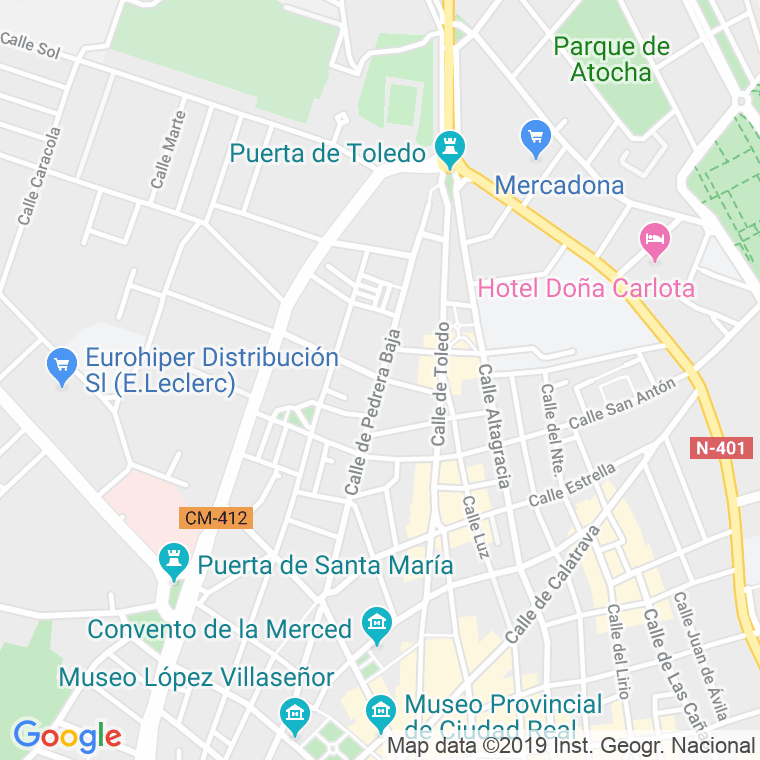Código Postal calle Pedrera Baja en Ciudad Real