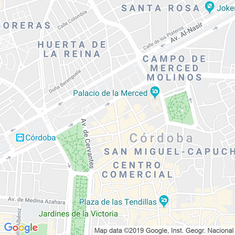 Código Postal calle Gran Capitan, avenida (Pares Del 20 Al 44) en Córdoba
