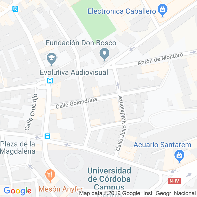 Código Postal calle Golondrina en Córdoba