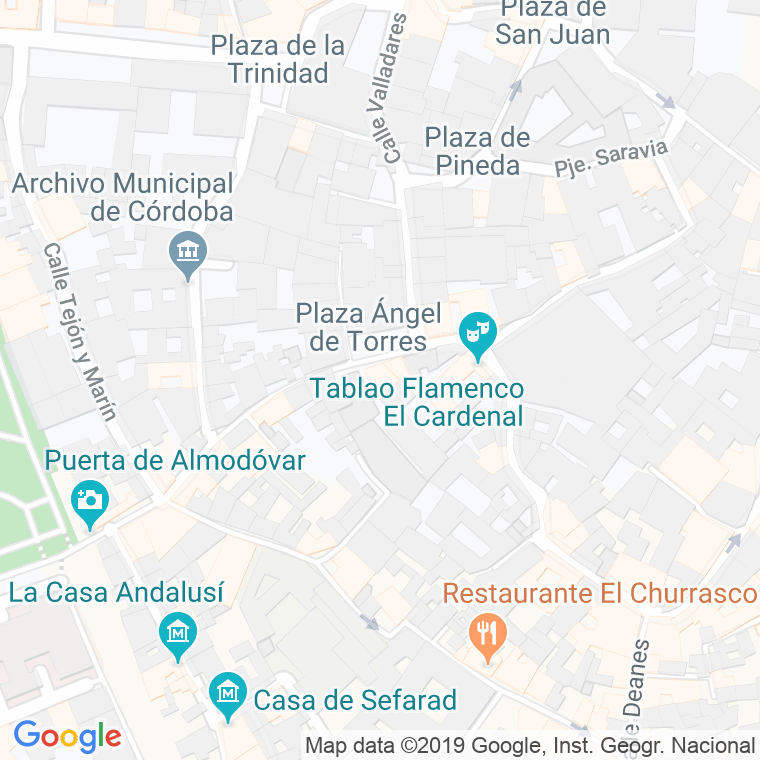 Código Postal calle Indiano, Del, calleja en Córdoba