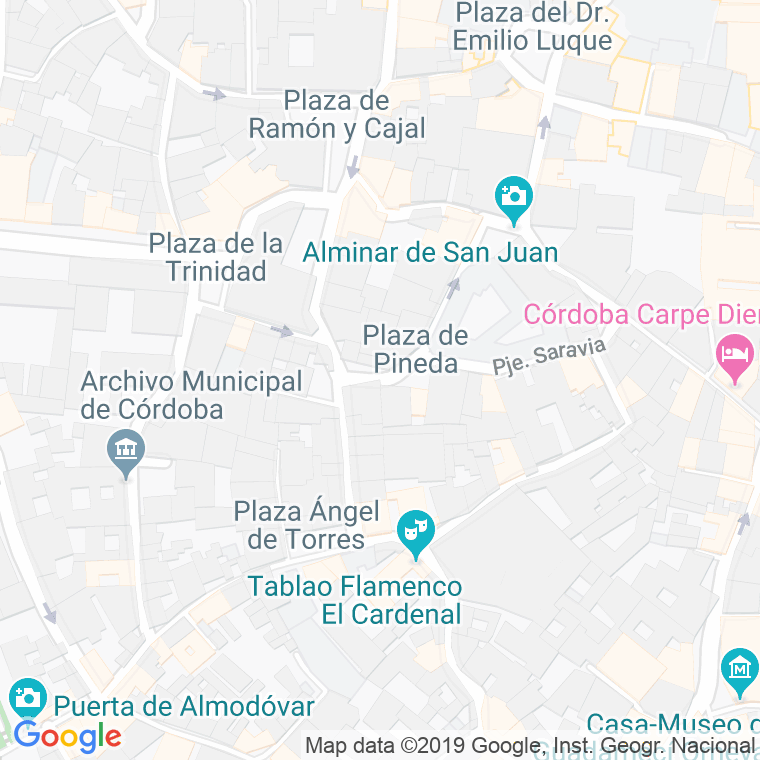 Código Postal calle Pineda, plaza en Córdoba