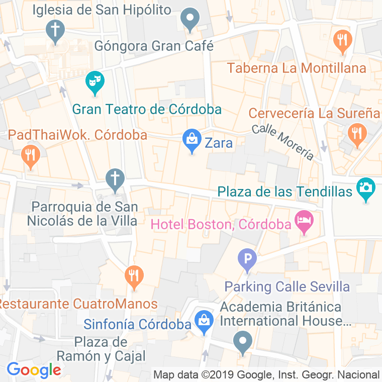 Código Postal calle Quintero, calleja en Córdoba