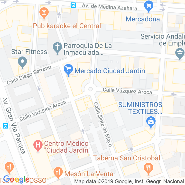 Código Postal calle Cisneros, glorieta en Córdoba