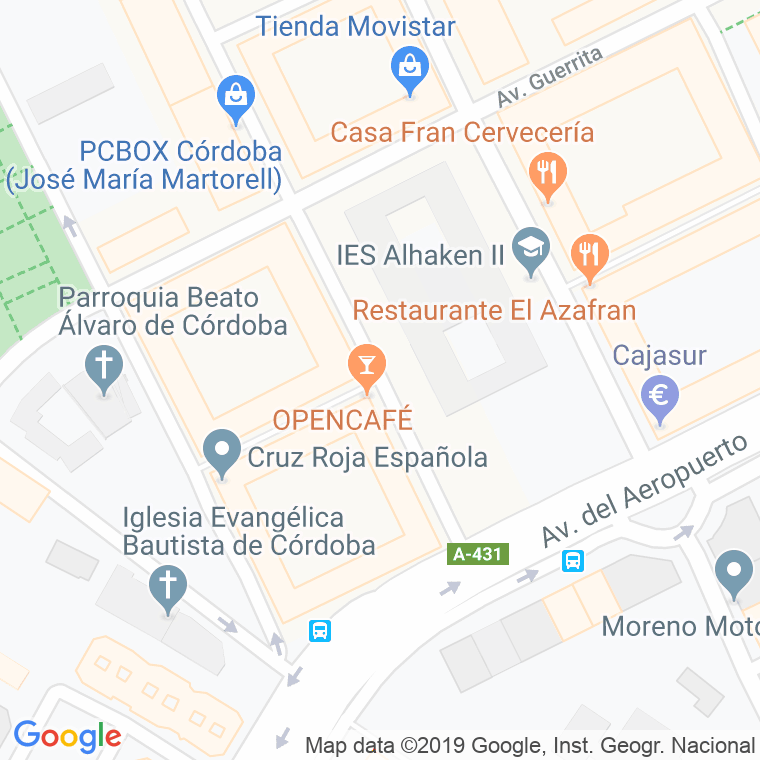 Código Postal calle Francisco Gonzalez Panchon, pasaje en Córdoba