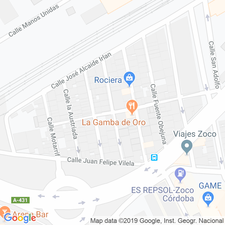Código Postal calle Gonzalez Aurioles en Córdoba