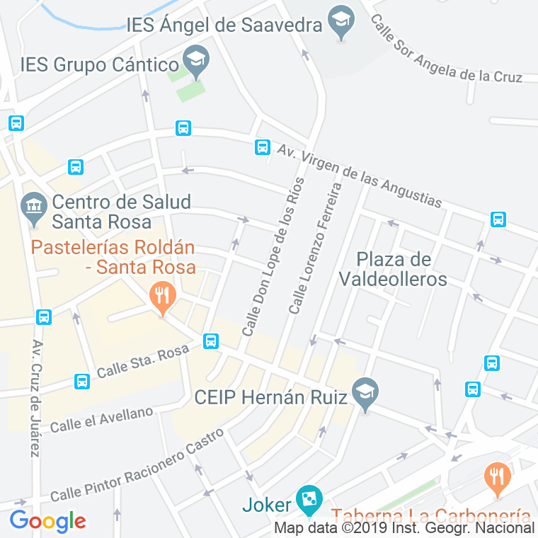 Código Postal calle Don Lope De Los Rios en Córdoba