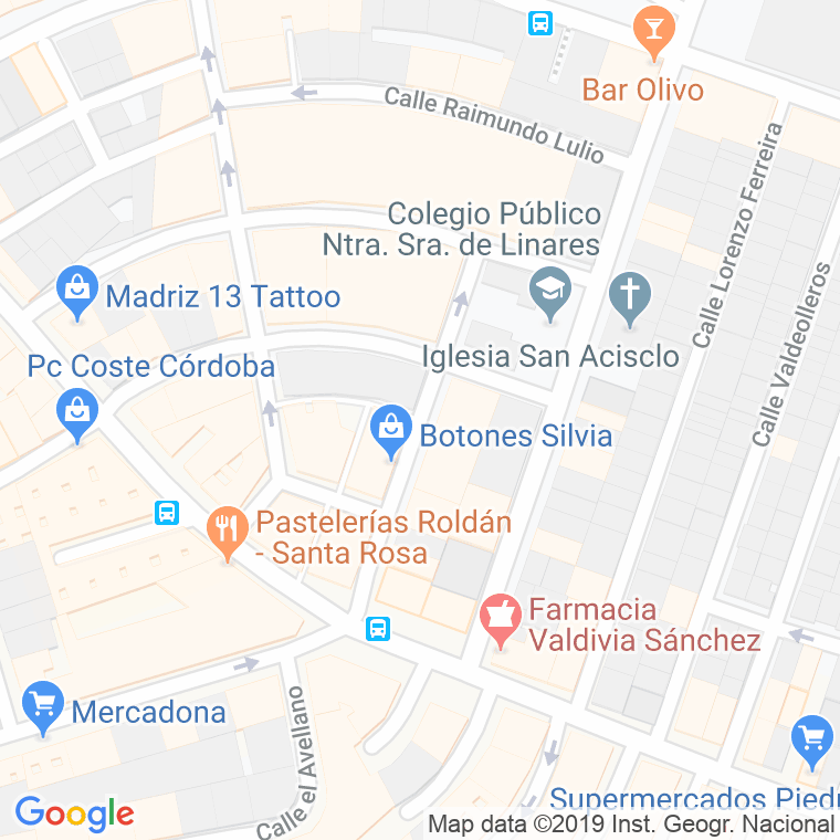 Código Postal calle Olivos, Los en Córdoba