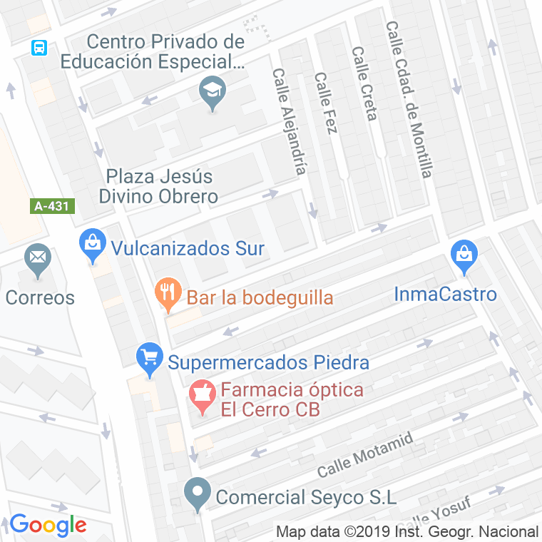 Código Postal calle Corregidor Zapata en Córdoba