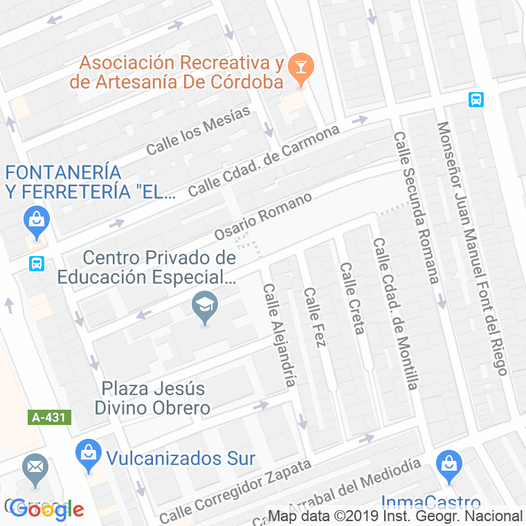 Código Postal calle Osario Romano en Córdoba