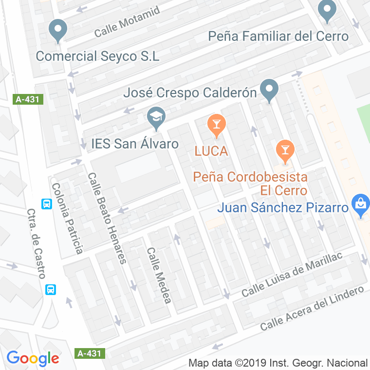Código Postal calle Poeta Marcial en Córdoba