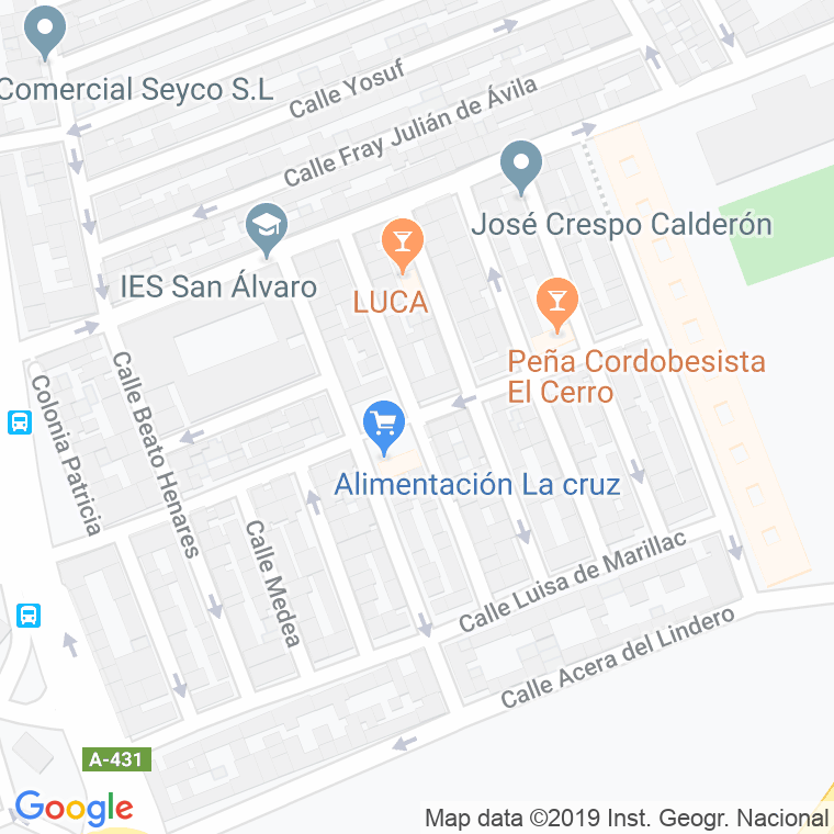 Código Postal calle San Juanario en Córdoba