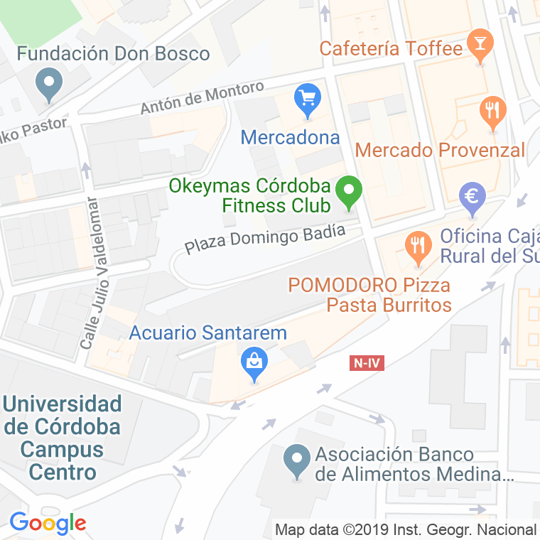 Código Postal calle Domingo Badia en Córdoba