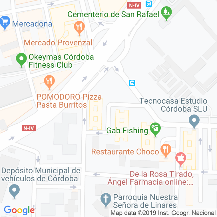Código Postal calle Pantoja, pasaje en Córdoba