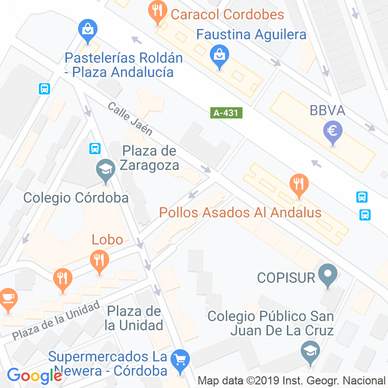 Código Postal calle Zaragoza, De, plaza en Córdoba