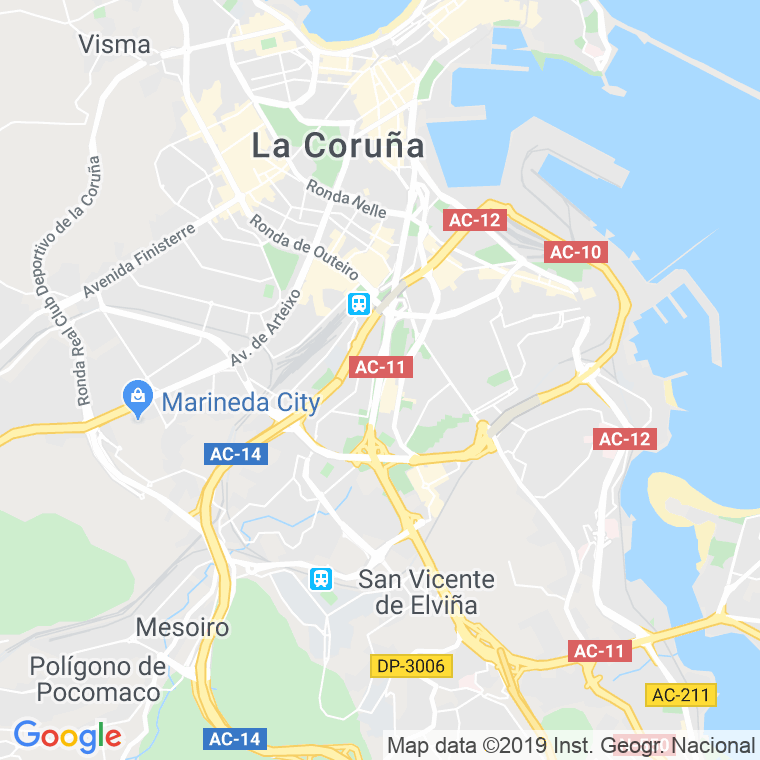 Código Postal calle Alcalde Alfonso Molina, avenida (Pares Del 2 Al 8) en A Coruña
